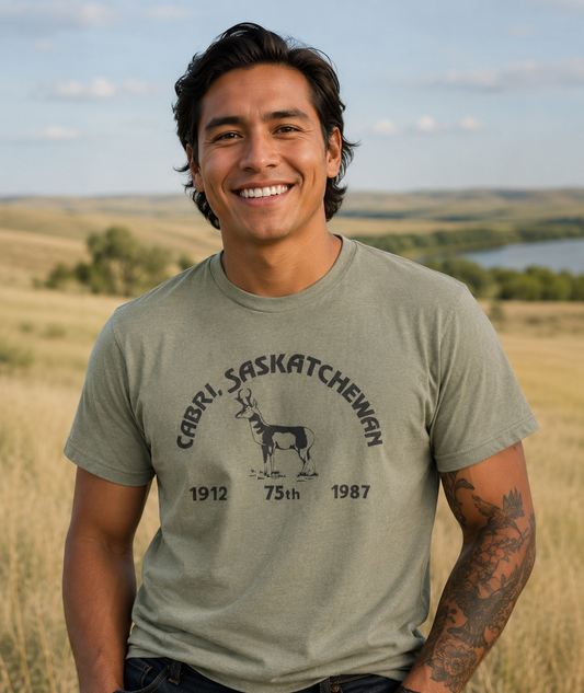 Cabri Saskatchewan 75th Vintage Pronghorn T-Shirt | Generic Canadiana Souvenir