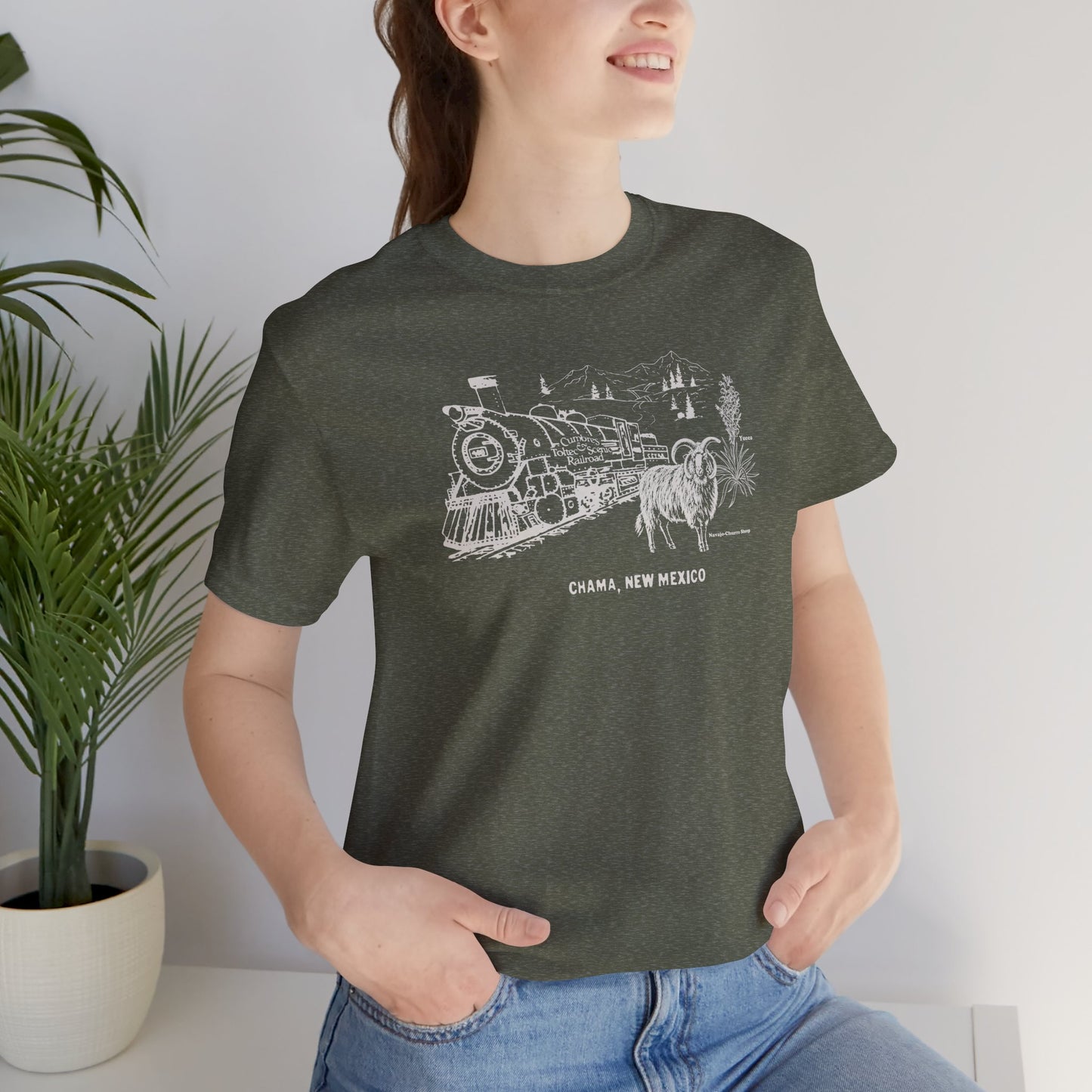 Chama New Mexico Railroad Vintage Gas Station Souvenir T-shirt