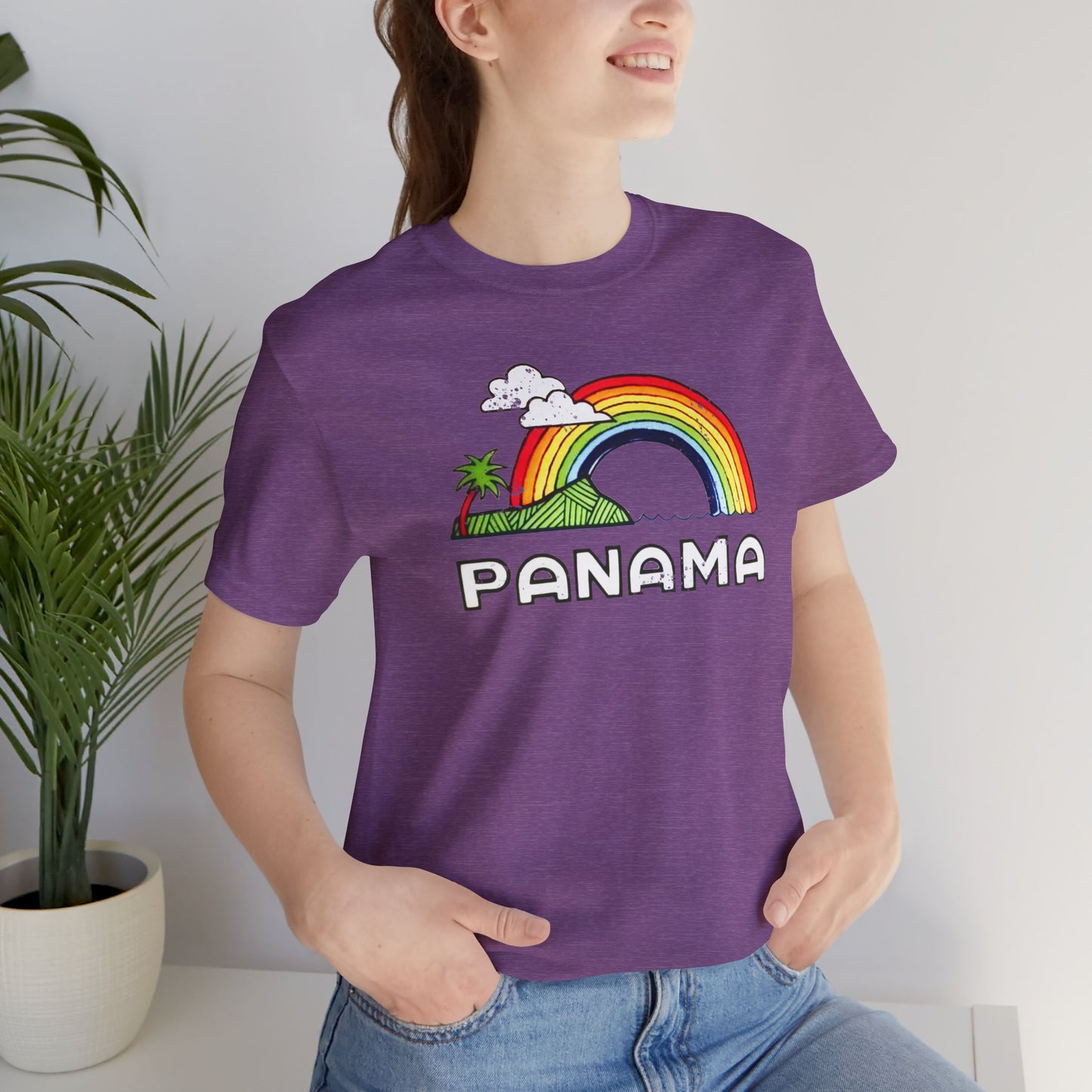 Rainbow Panama Generic Vintage 1980s Souvenir Unisex Vacation Tee