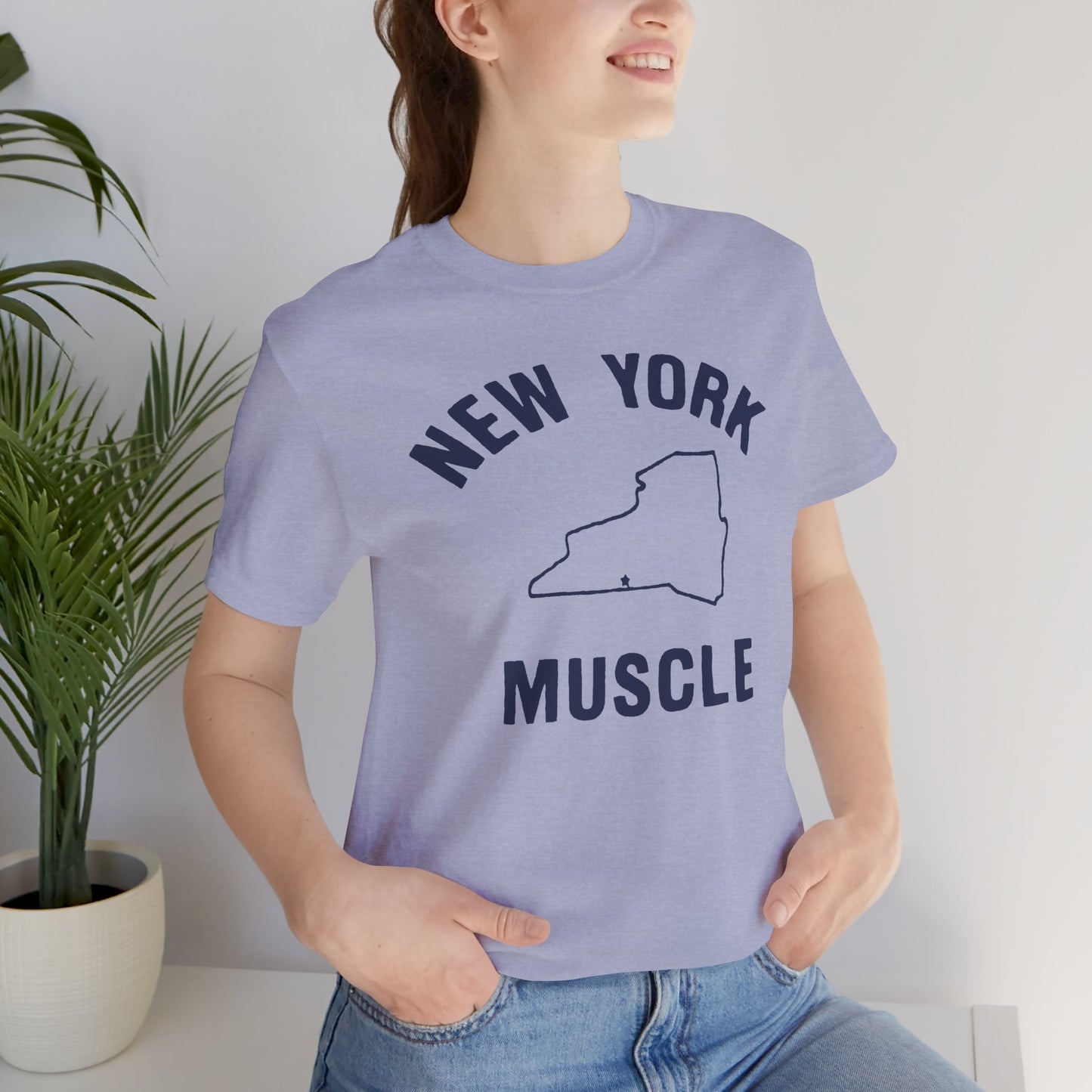 New York Muscle Tee | Nerdy State Outline Fitness T-shirt