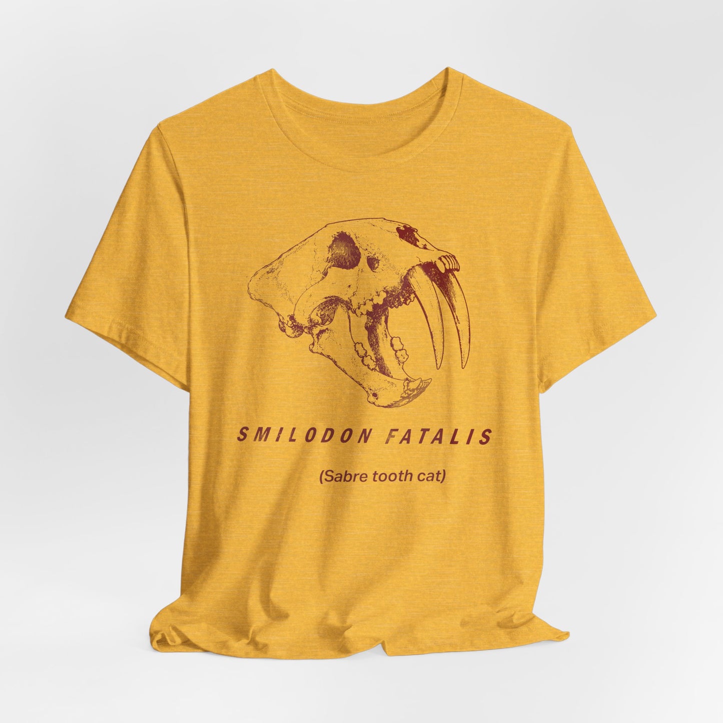 Smilodon Skull Tee – Vintage Sabertooth Fossil Graphic T-Shirt