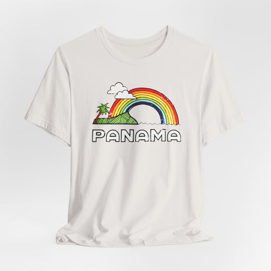 Rainbow Panama Generic Vintage 1980s Souvenir Unisex Vacation Tee