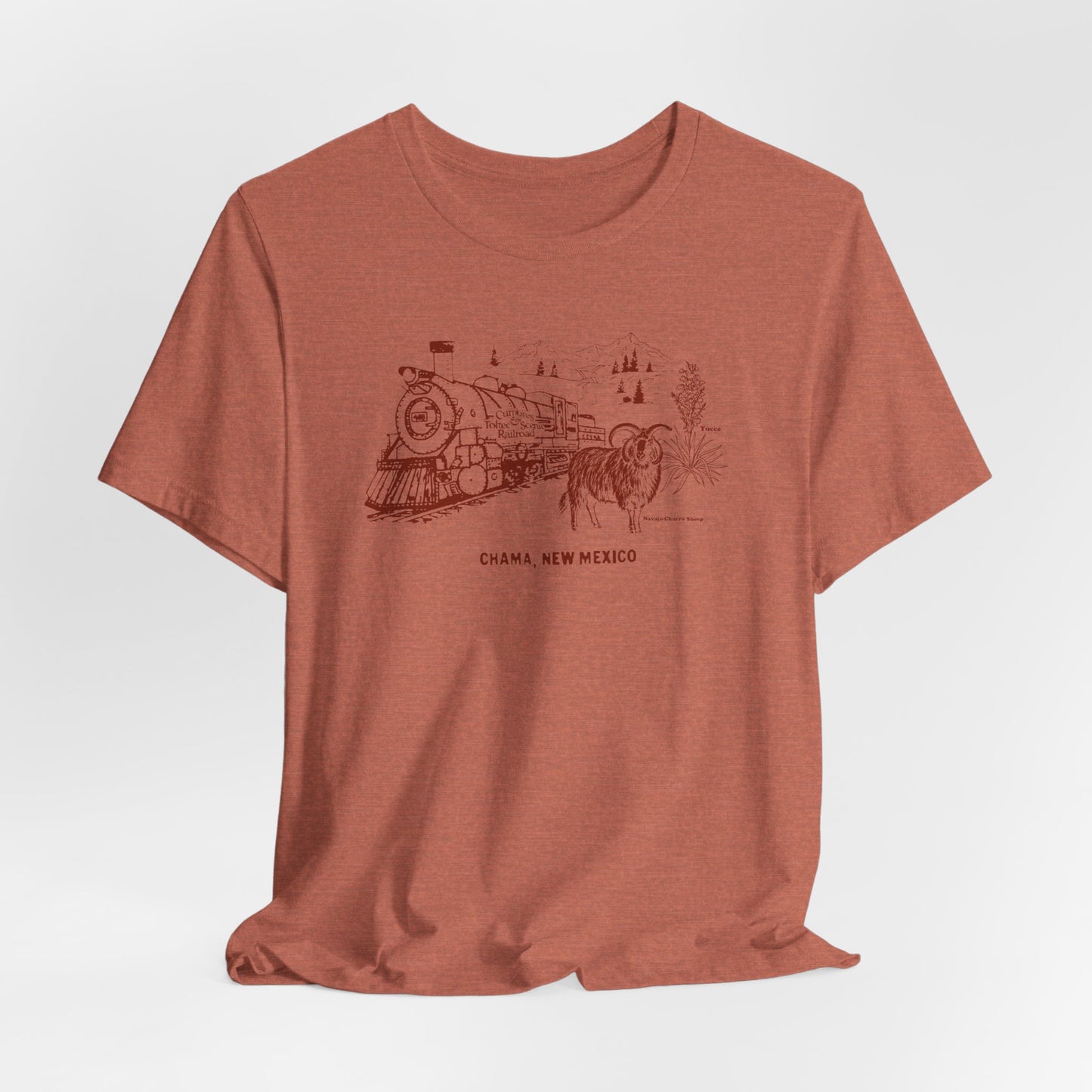 Chama New Mexico Railroad Vintage Gas Station Souvenir T-shirt