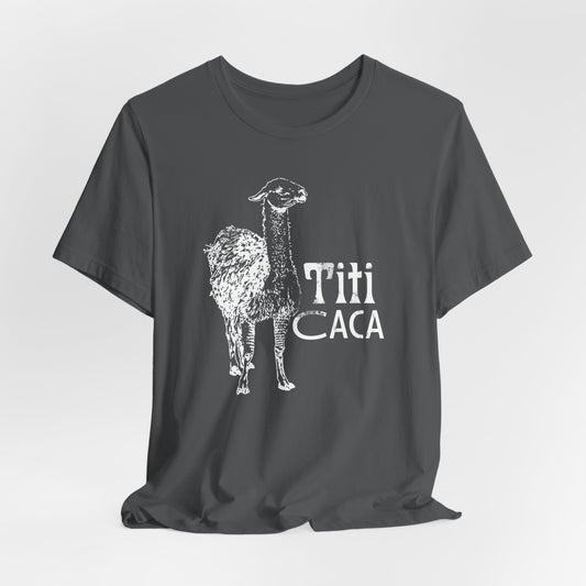 Lake Titi Caca Llama Vintage Tee — Bolivian South America Gas Station Graphic T-Shirt