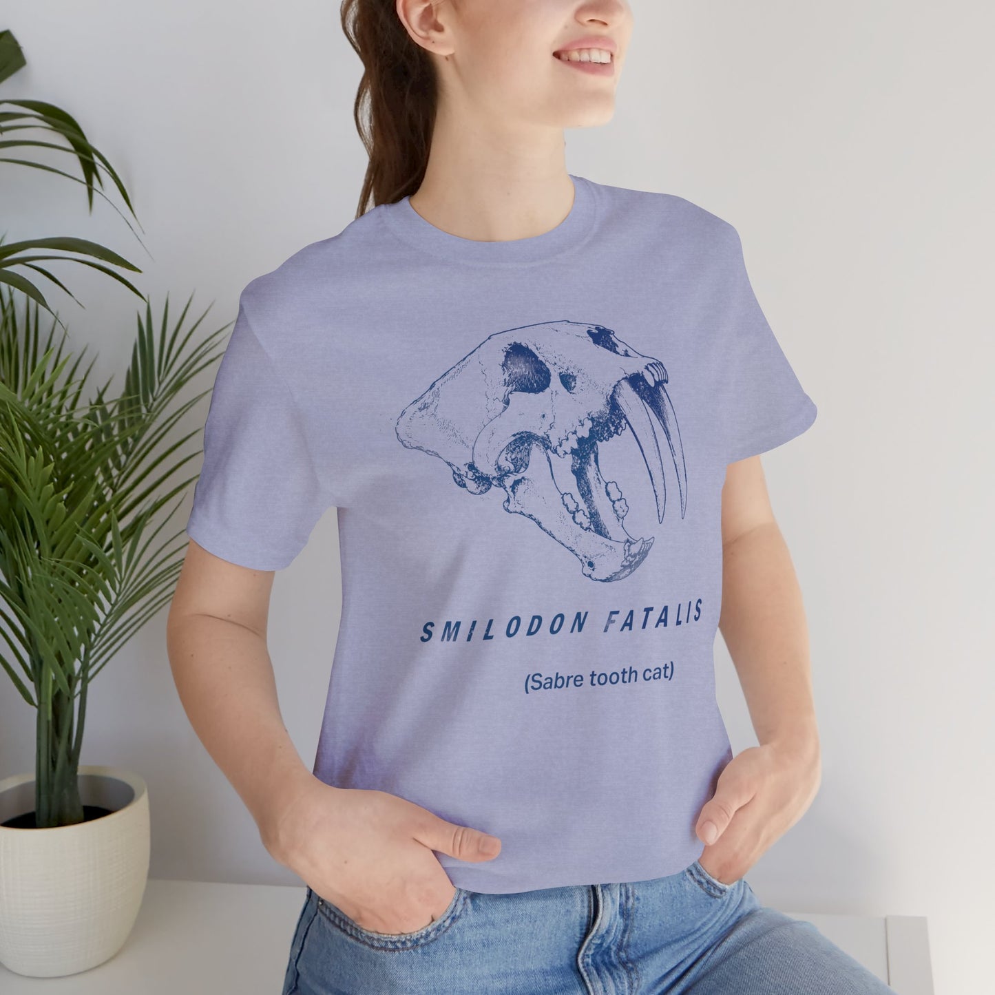 Smilodon Skull Tee – Vintage Sabertooth Fossil Graphic T-Shirt