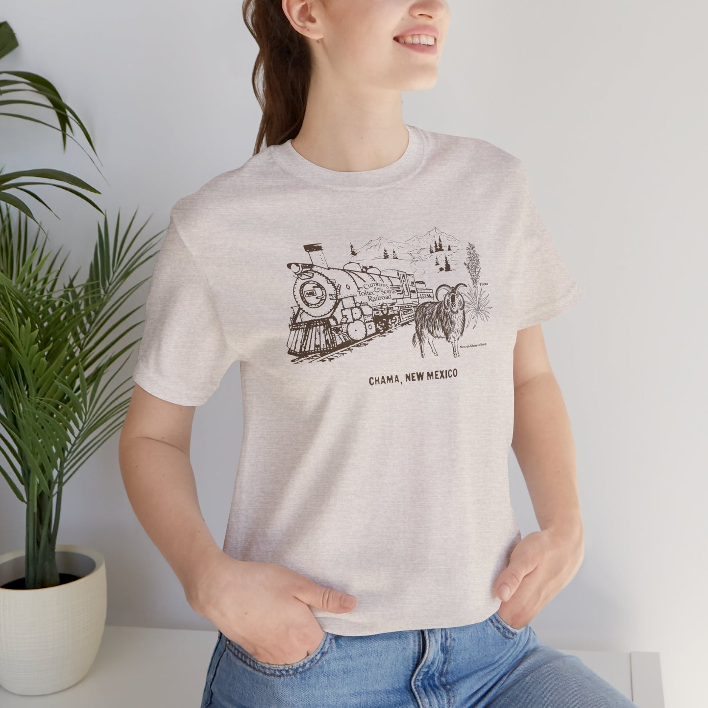Chama New Mexico Railroad Vintage Gas Station Souvenir T-shirt