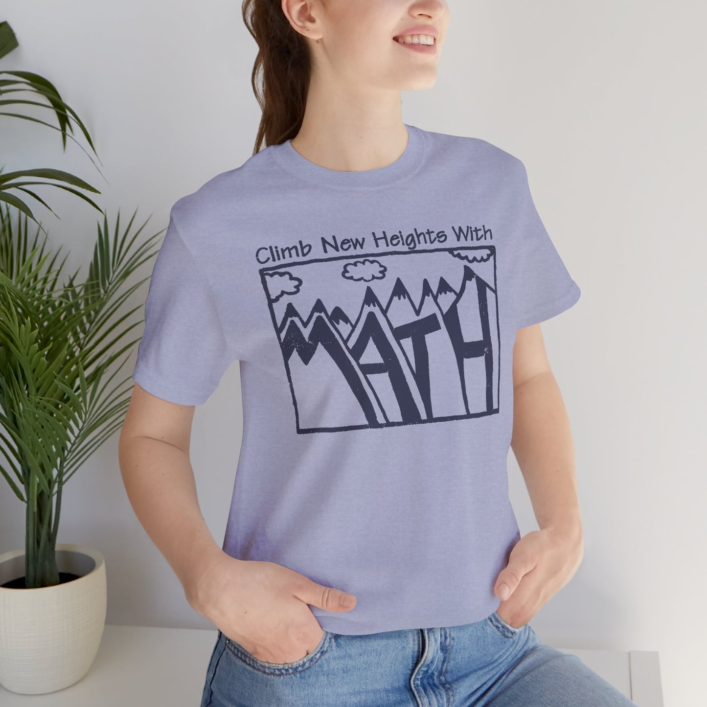 Climb New Heights with Math T-Shirt | Nerdy Mountain Math Tee