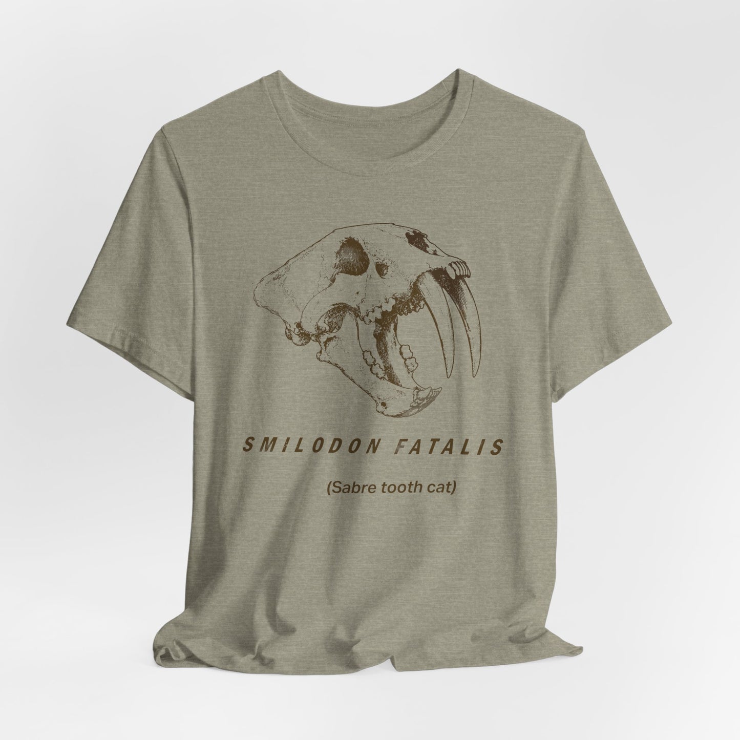 Smilodon Skull Tee – Vintage Sabertooth Fossil Graphic T-Shirt