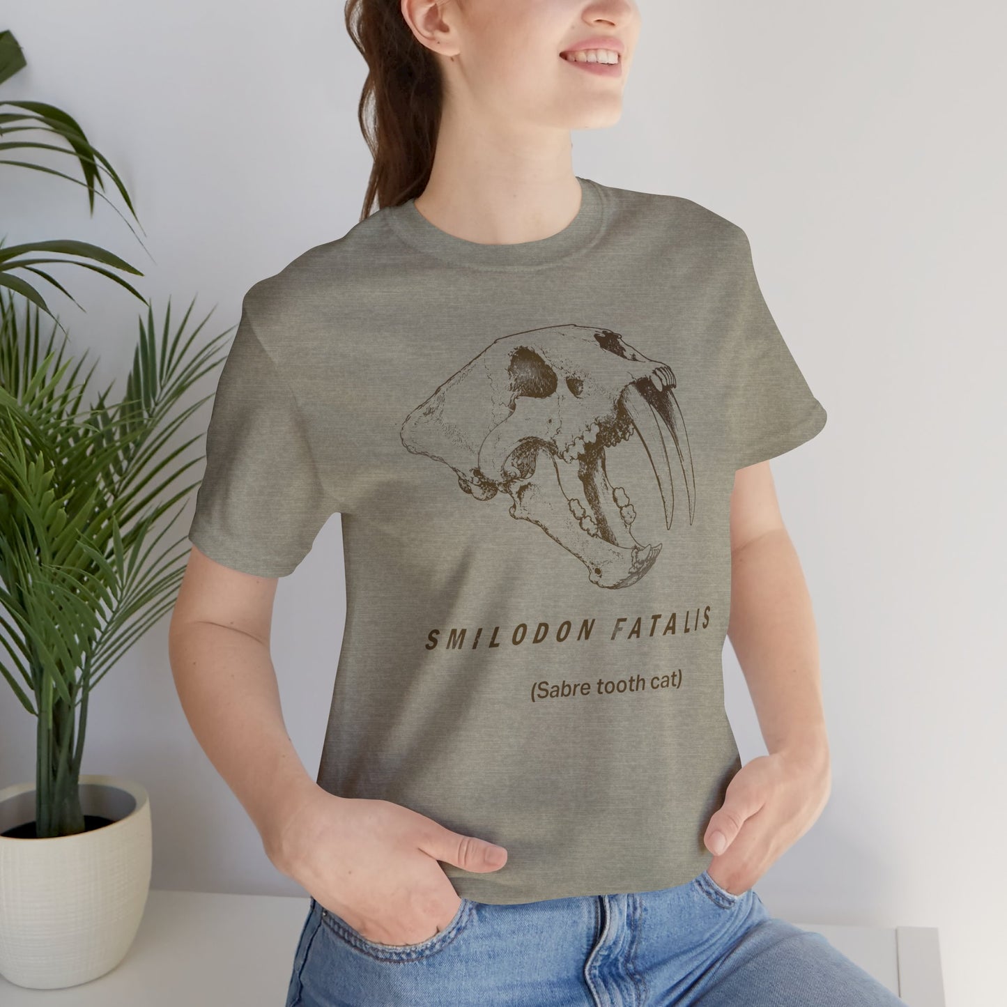 Smilodon Skull Tee – Vintage Sabertooth Fossil Graphic T-Shirt