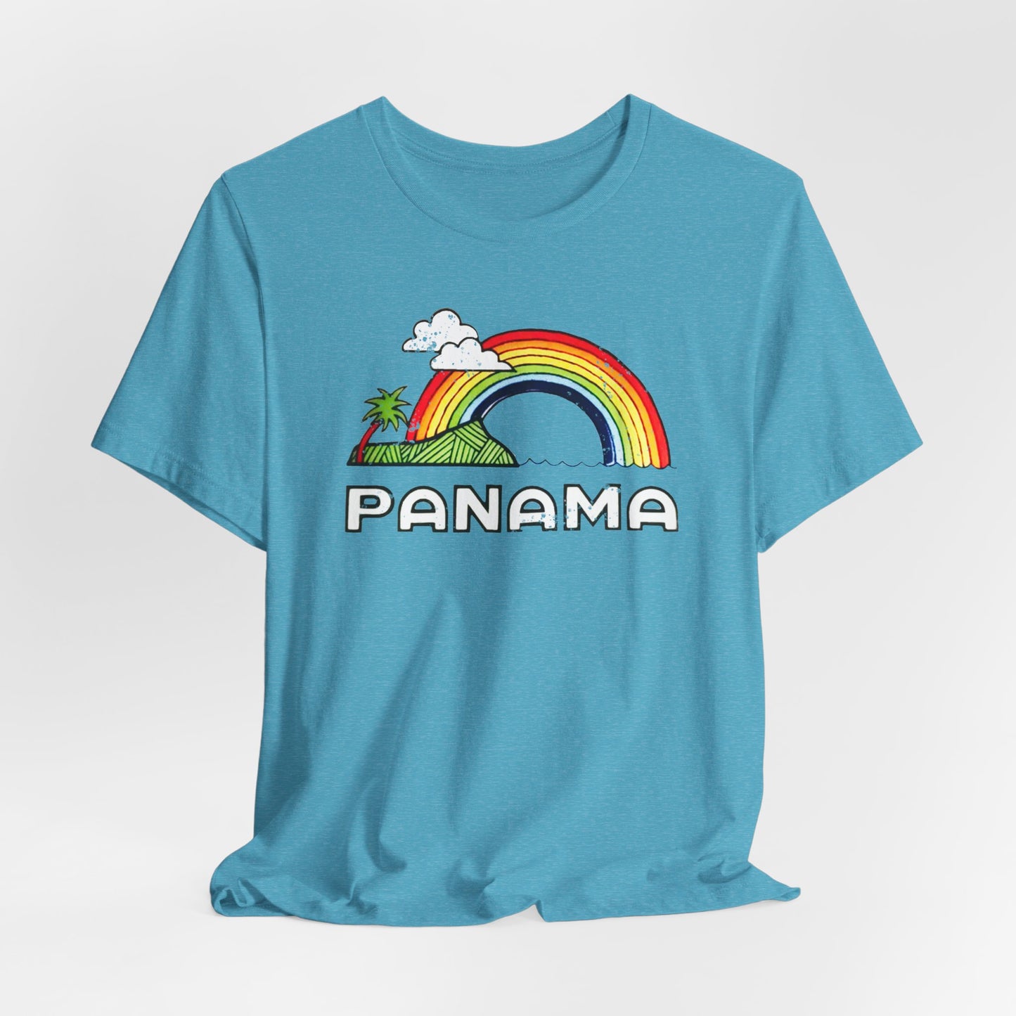 Rainbow Panama Generic Vintage 1980s Souvenir Unisex Vacation Tee