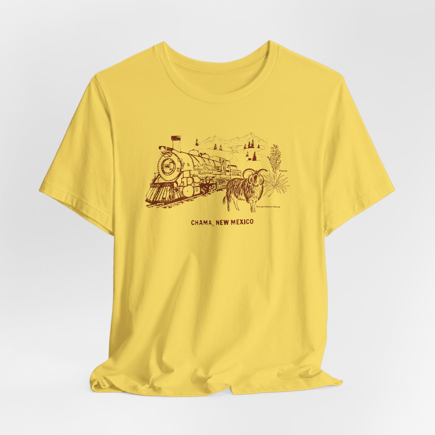 Chama New Mexico Railroad Vintage Gas Station Souvenir T-shirt