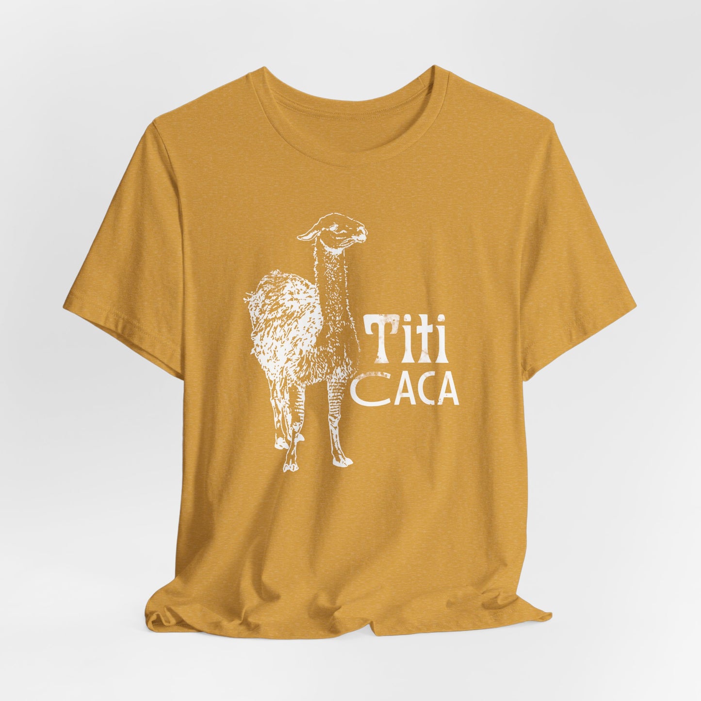 Lake Titi Caca Llama Vintage Tee — Bolivian South America Gas Station Graphic T-Shirt
