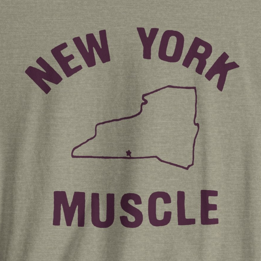 New York Muscle Tee | Nerdy State Outline Fitness T-shirt