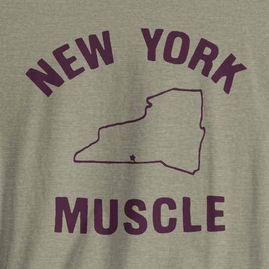 New York Muscle Tee | Nerdy State Outline Fitness T-shirt