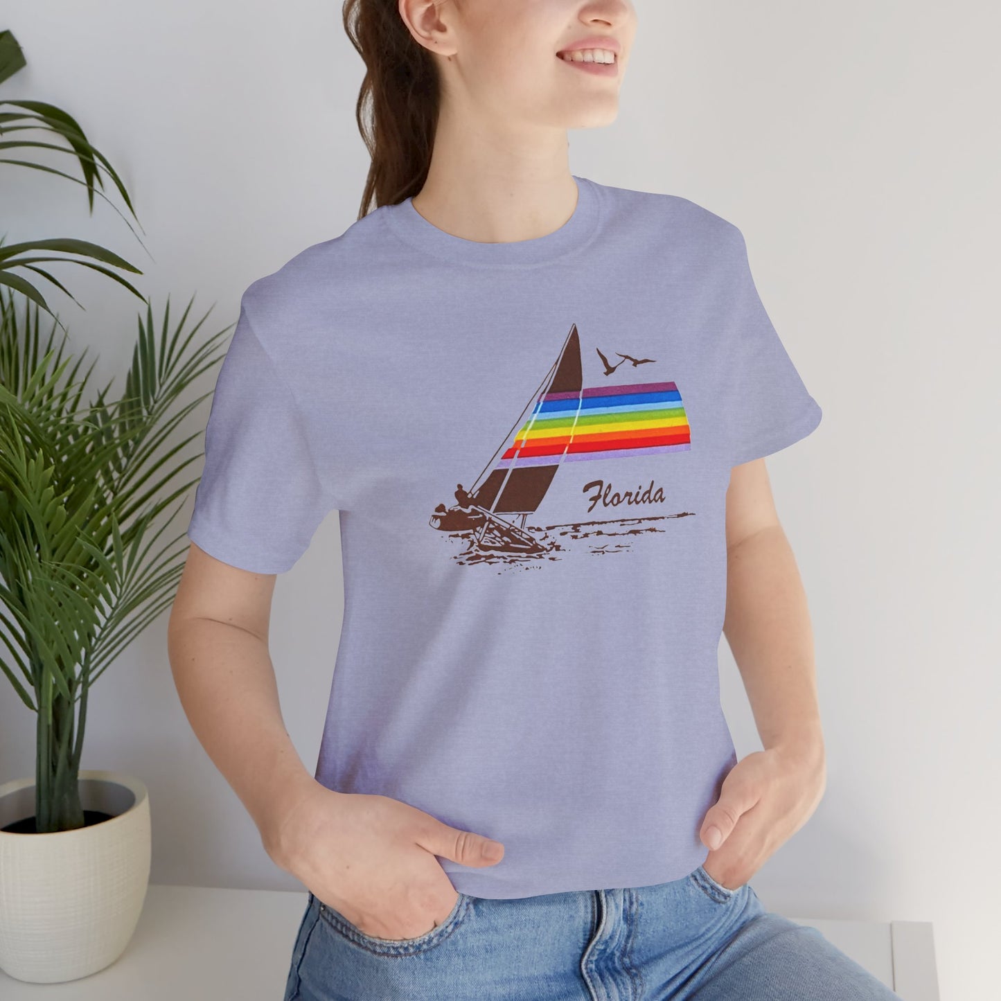 Rainbow Florida Vintage Souvenir T‑Shirt — Distressed Gas Station Couture Vacation Tee