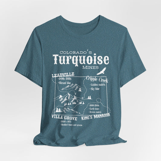 COLORADO TURQUOISE Mines Vintage Souvenir Road Trip Tee - Retro Vacation Road Trip