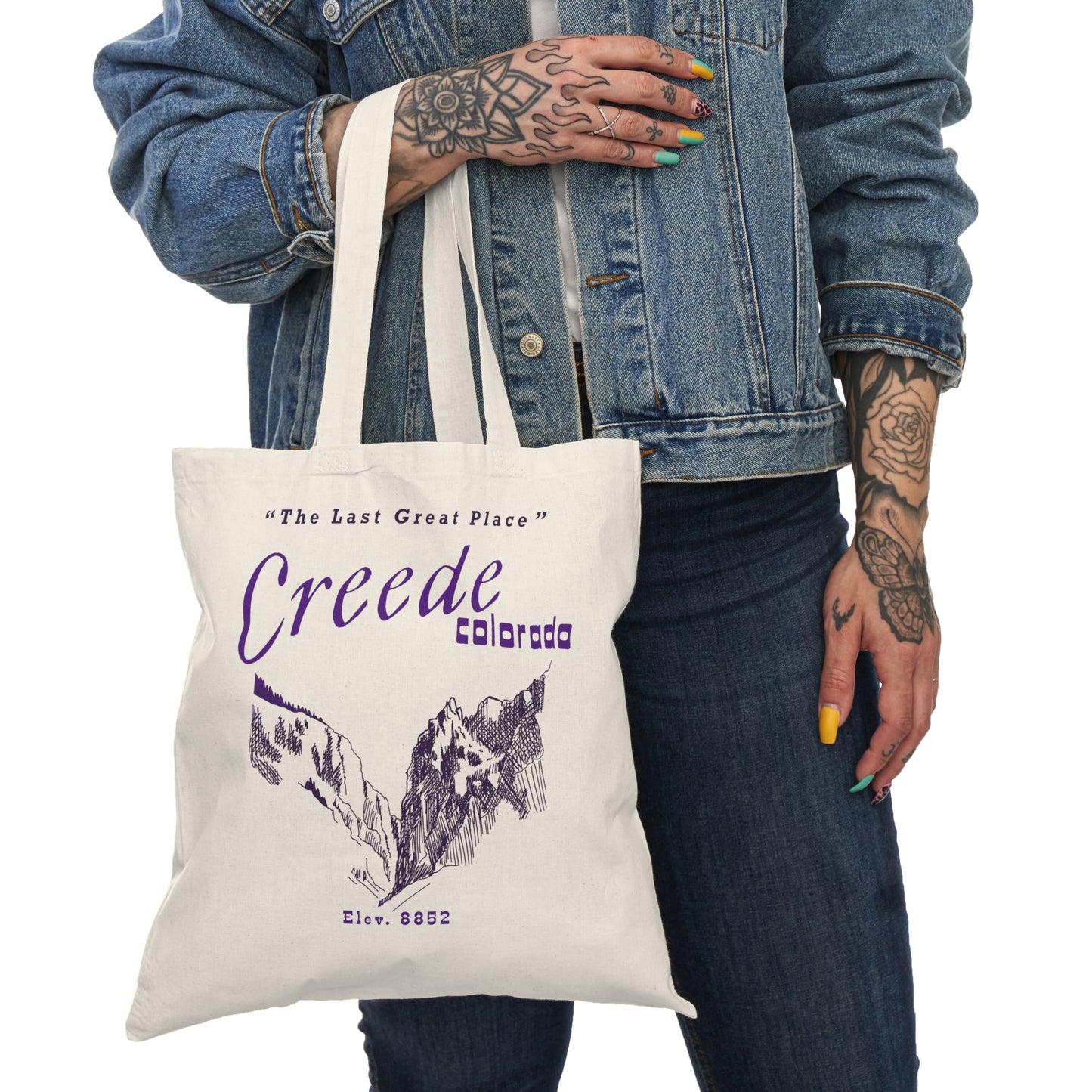 Totally Creede Colorado Roadtrip Handy Dandy Tote Bag | Double-Sided