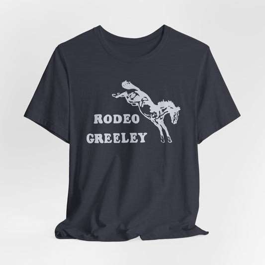 Rodeo Greeley Colorado Tee — Vintage Bucking Bronco Graphic T-Shirt