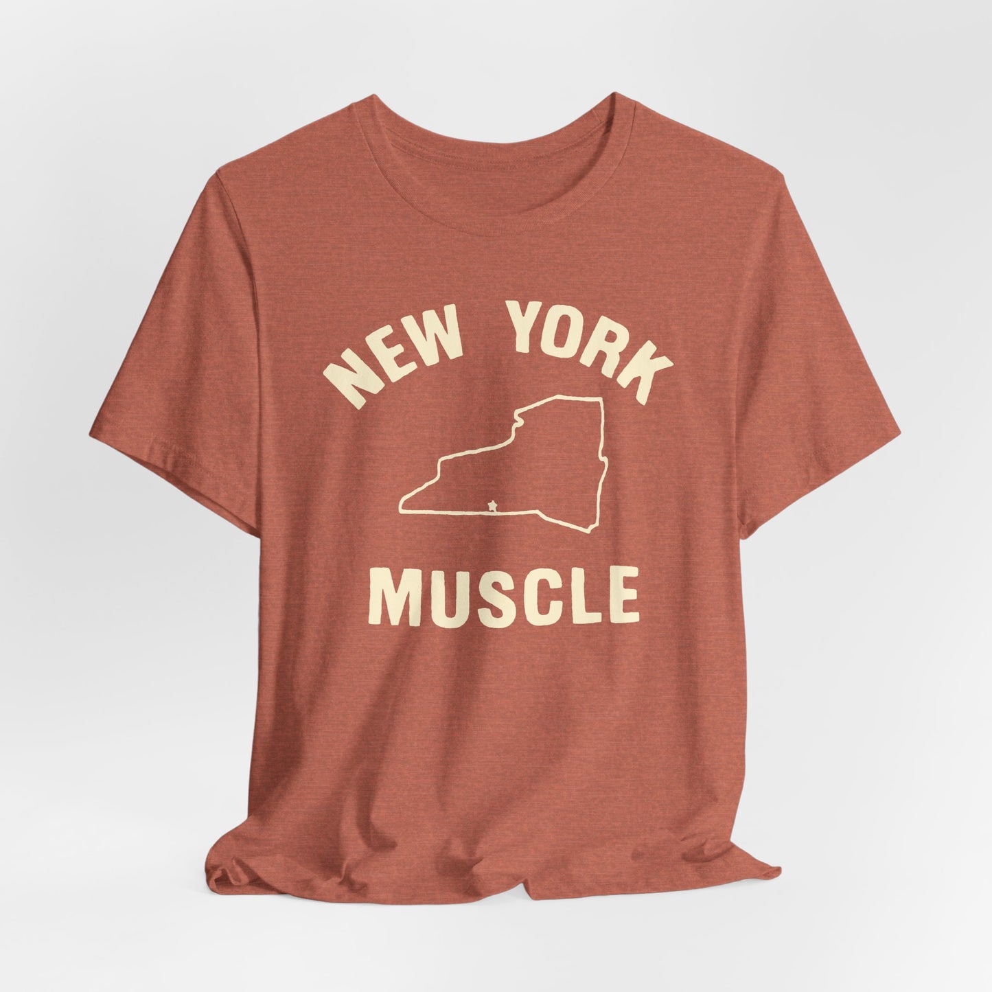 New York Muscle Tee | Nerdy State Outline Fitness T-shirt