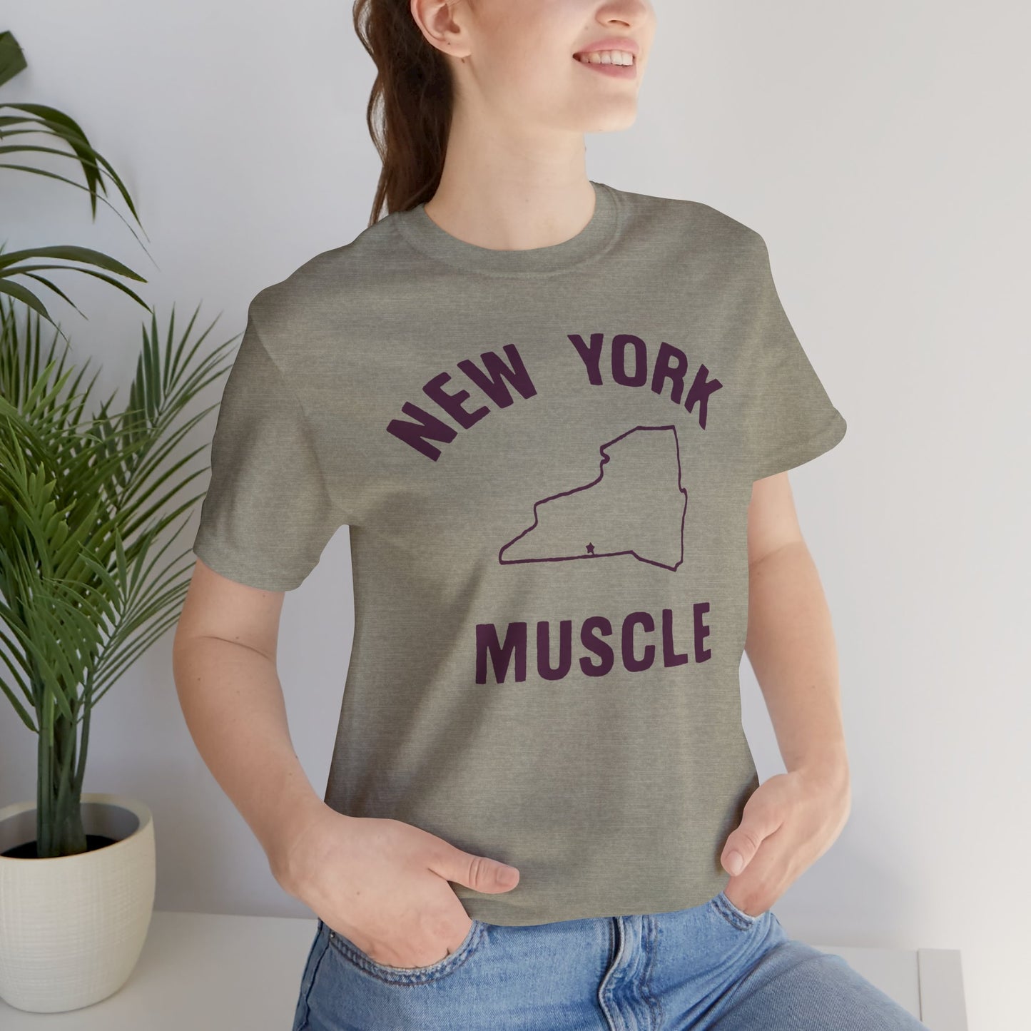 New York Muscle Tee | Nerdy State Outline Fitness T-shirt