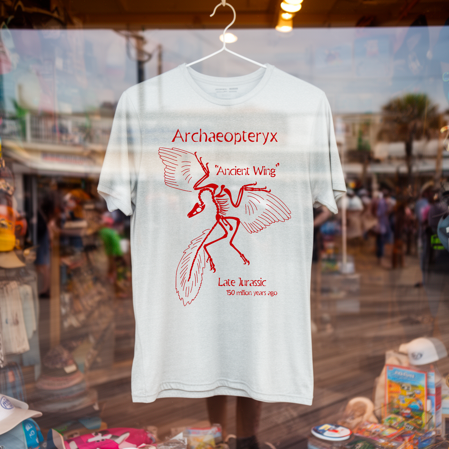 Archaeopteryx Jurassic Dinosaur Vintage Museum Nerdy Souvenir Tee