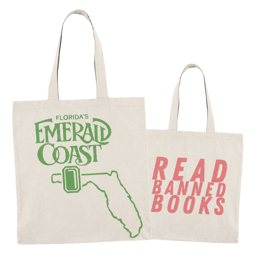 Read Banned Books Emerald Coast Florida Tote Bag | Double-Sided