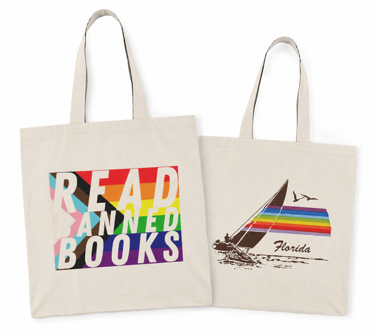 Read Banned Books Florida Please Say Gay Roadtrip Tote Bag — Wear it Like You Pensa-stole-a It