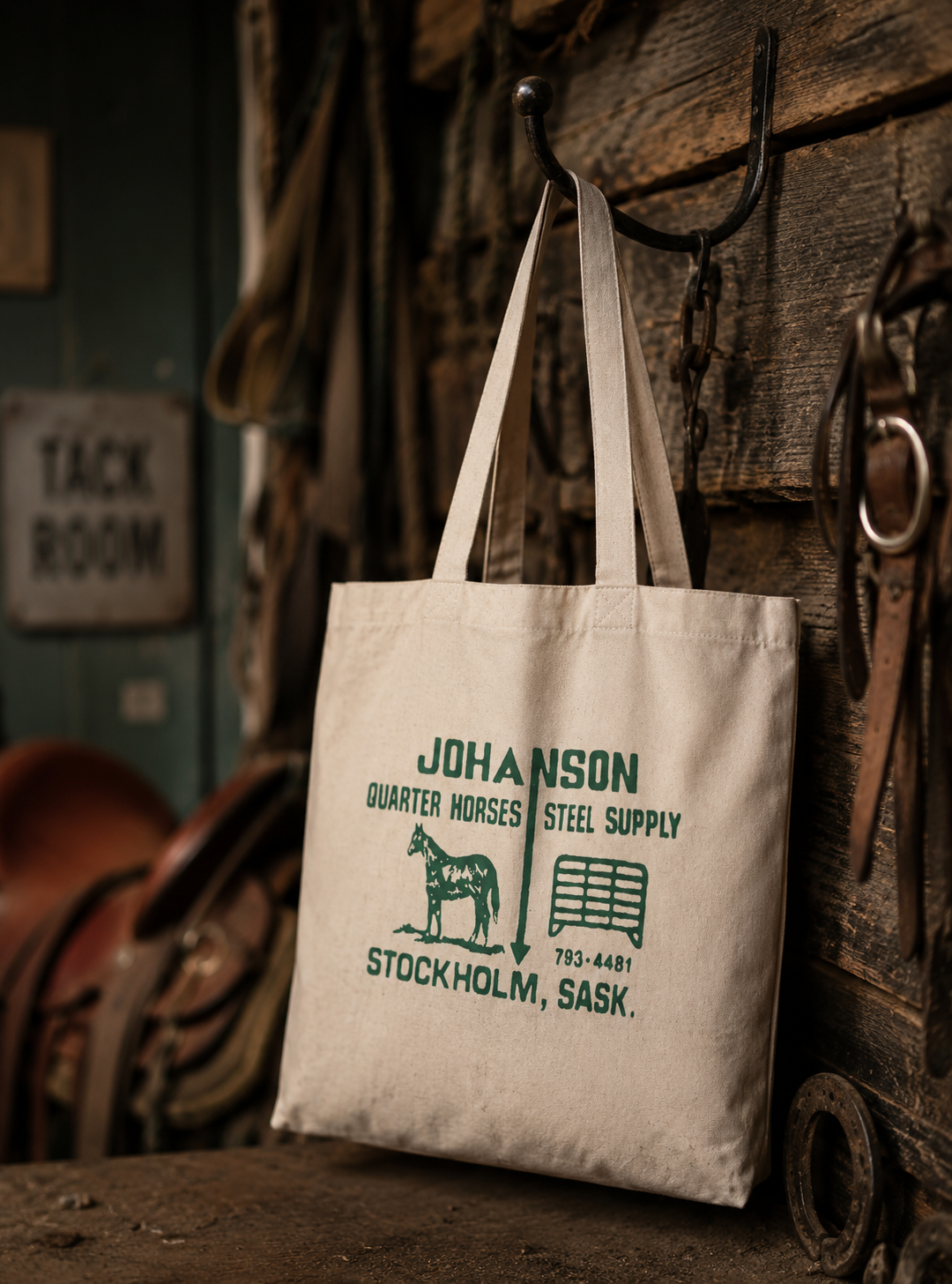 Totally Johanson Quarter Horses Stockholm 1980 Tote Bag — Double-Sided Vintage Equestrian Tote