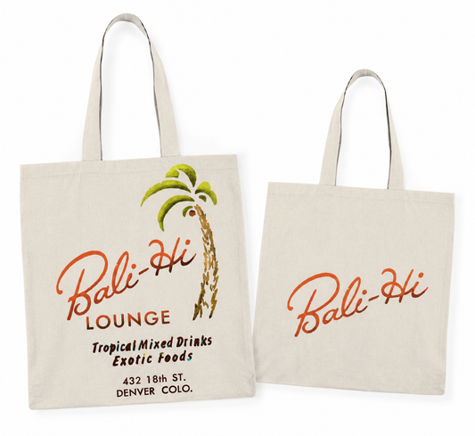 Totally Bali Hi Lounge Uptown Denver Tote Bag — Double-Sided Vintage Canvas Tote