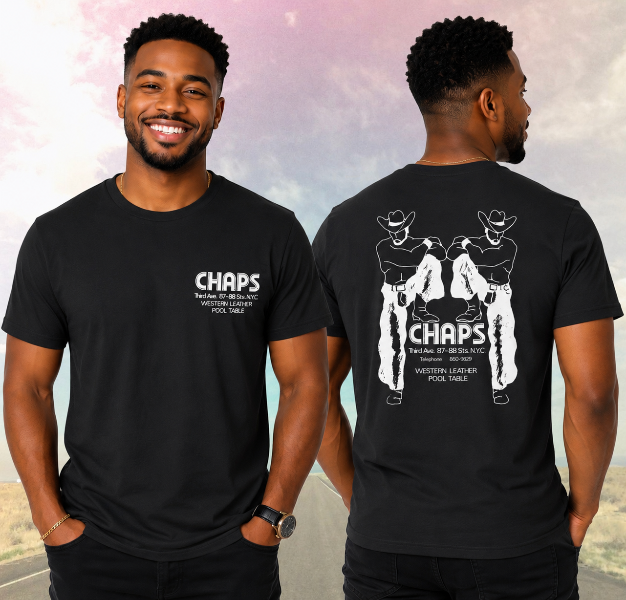 Chaps NYC New York Leather Gay Bar Vintage Tribute Pride Tee