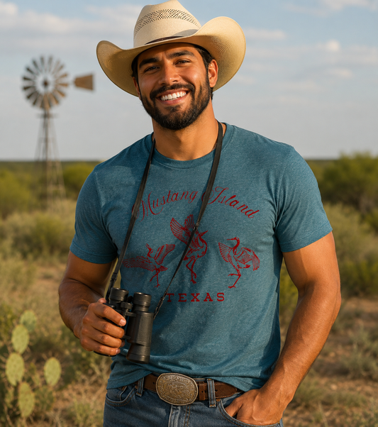 Big Whoop — Cranes of Mustang Island Tee — Texas Endangers its Wildlife Shirt