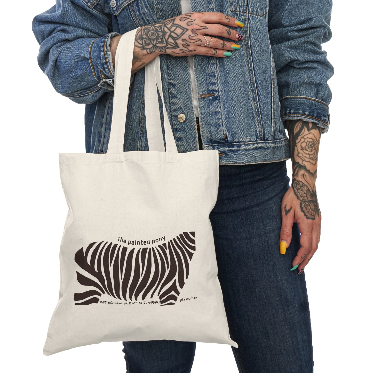 Bones & Painted Pony Tribute Tote Bag — Ancient Gay Bar Double‑Sided Canvas Tote