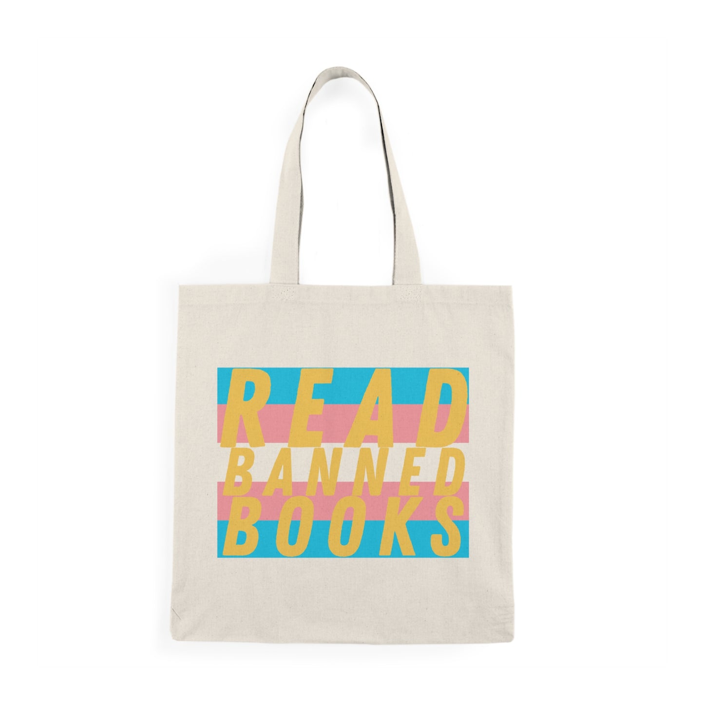 Read Banned Books Kansas Trans Visibility Tote Bag — Double‑Sided