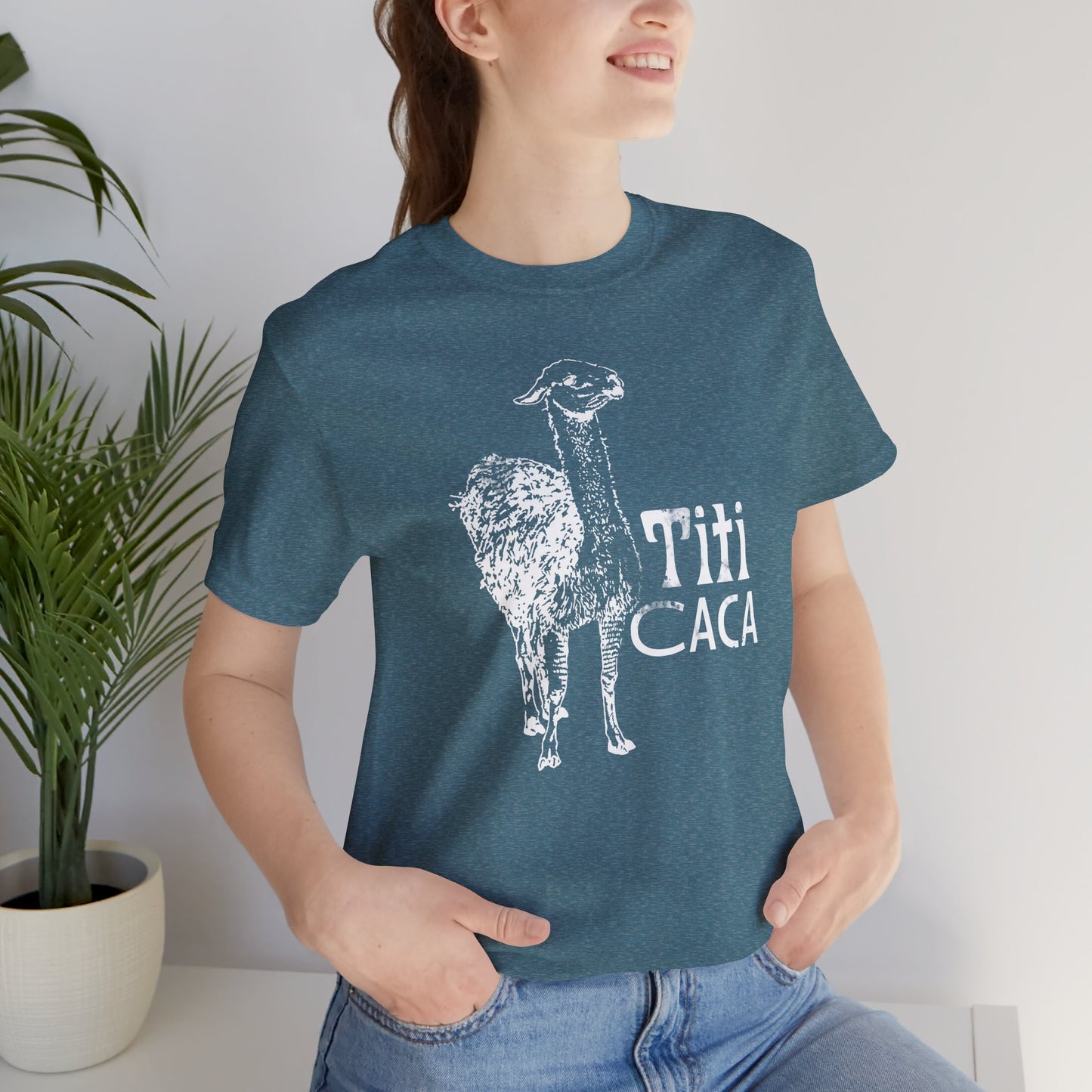 Lake Titi Caca Llama Vintage Tee — Bolivian South America Gas Station Graphic T-Shirt