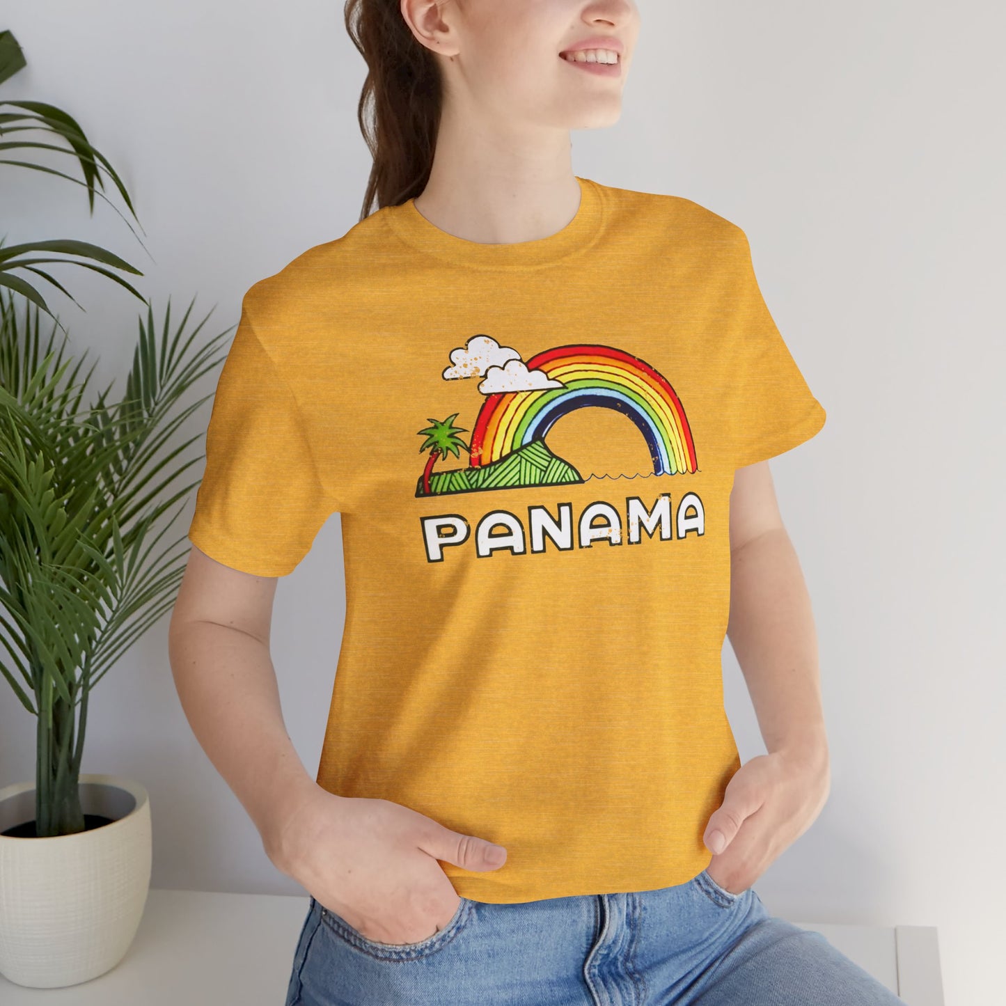 Rainbow Panama Generic Vintage 1980s Souvenir Unisex Vacation Tee