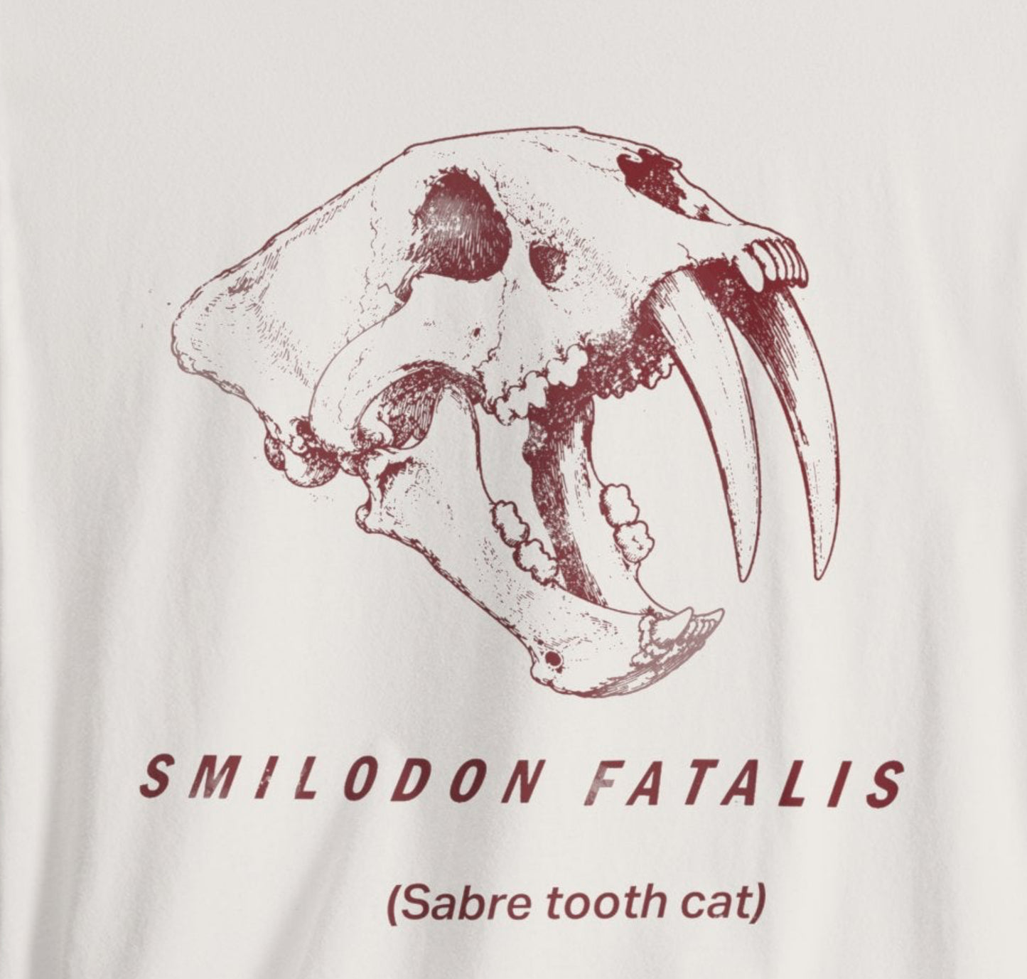 Smilodon Skull Tee – Vintage Sabertooth Fossil Graphic T-Shirt