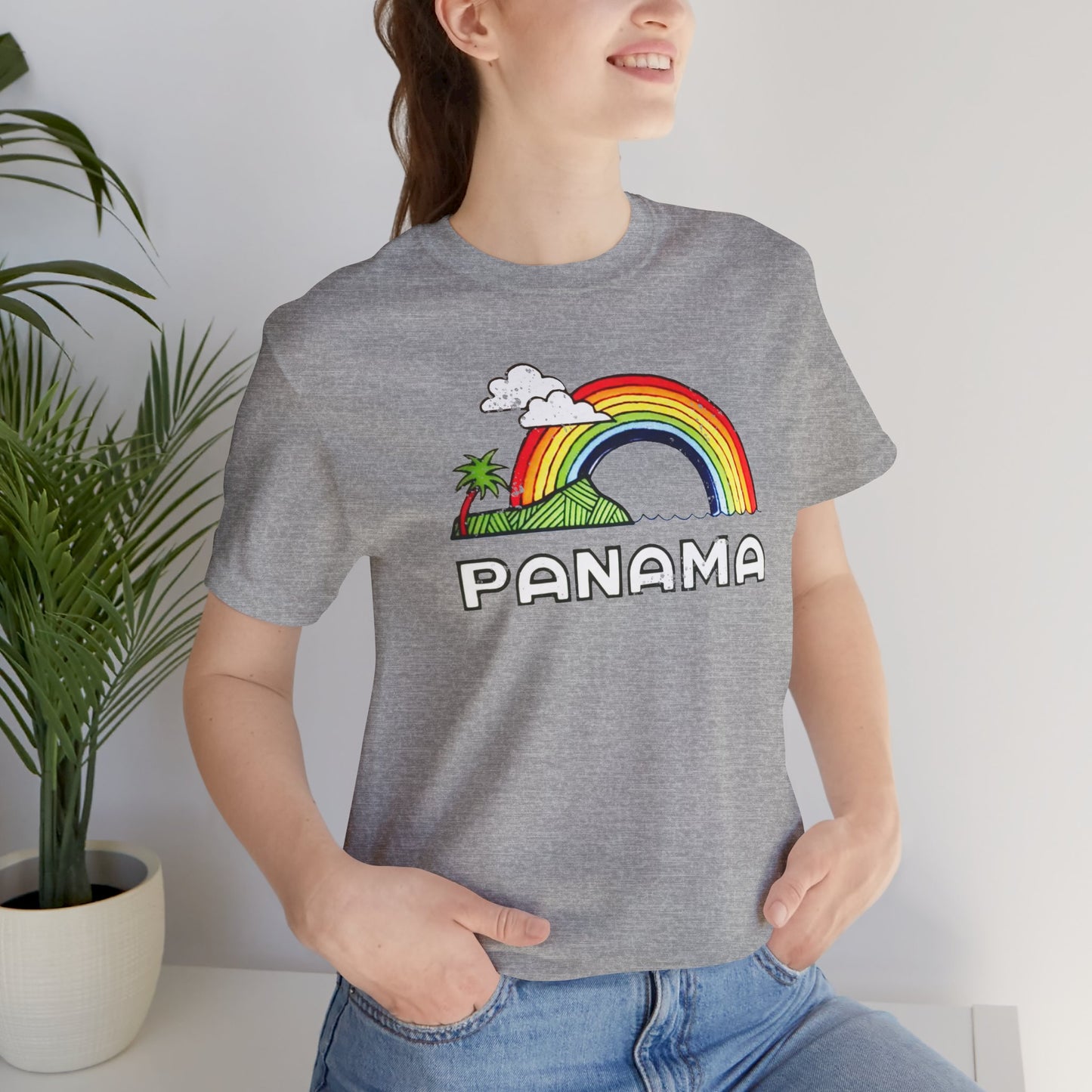 Rainbow Panama Generic Vintage 1980s Souvenir Unisex Vacation Tee