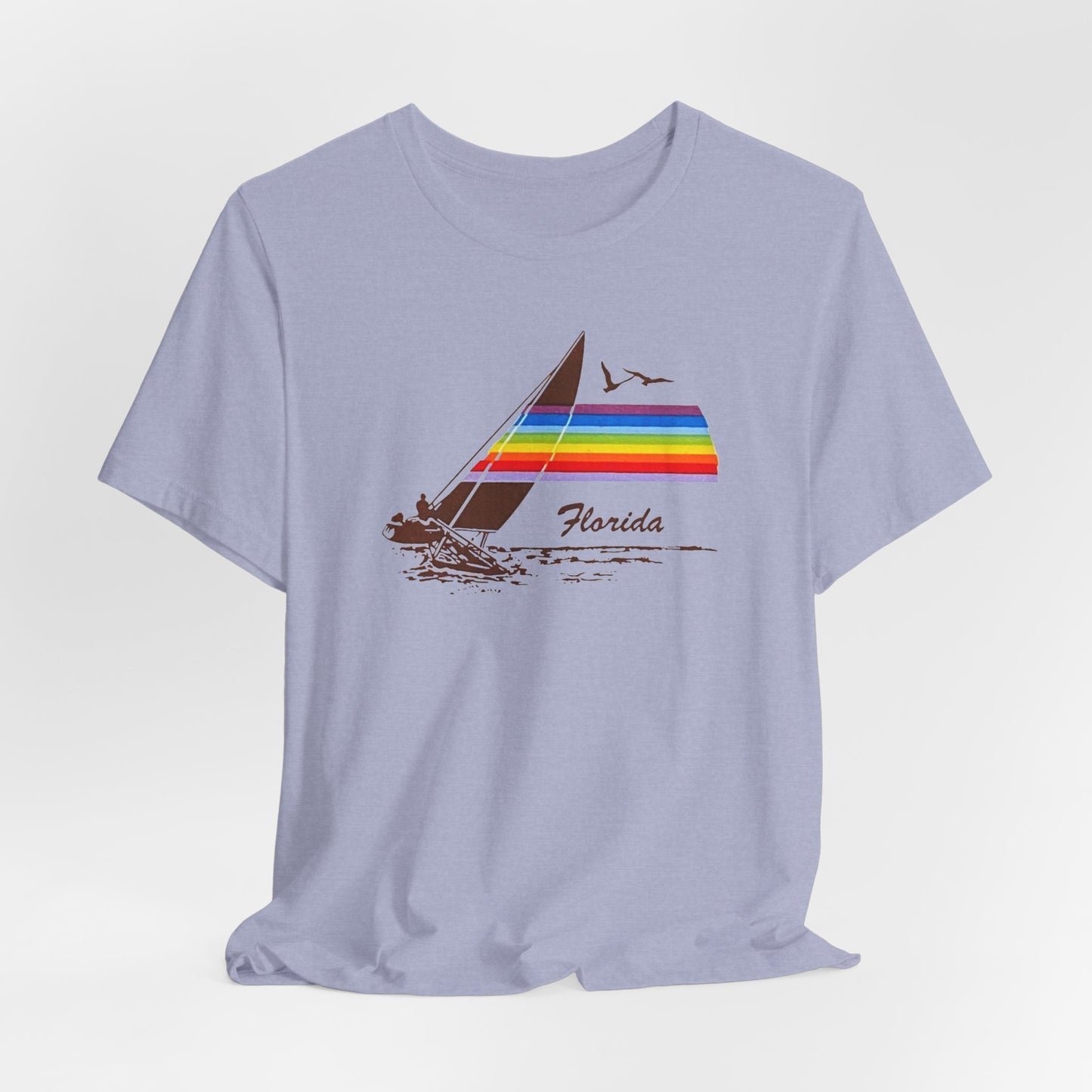 Rainbow Florida Vintage Souvenir T‑Shirt — Distressed Gas Station Couture Vacation Tee