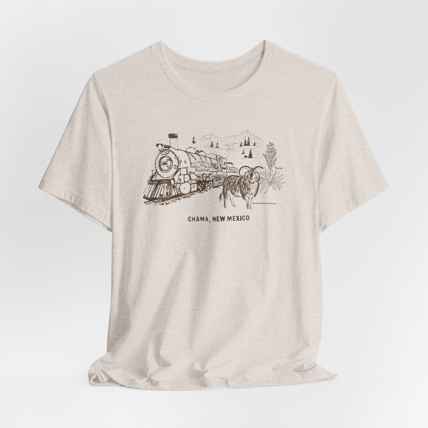 Chama New Mexico Railroad Vintage Gas Station Souvenir T-shirt