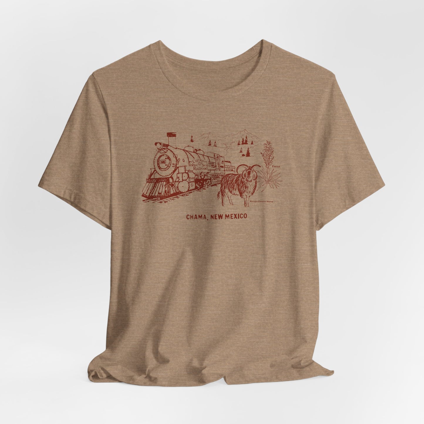 Chama New Mexico Railroad Vintage Gas Station Souvenir T-shirt