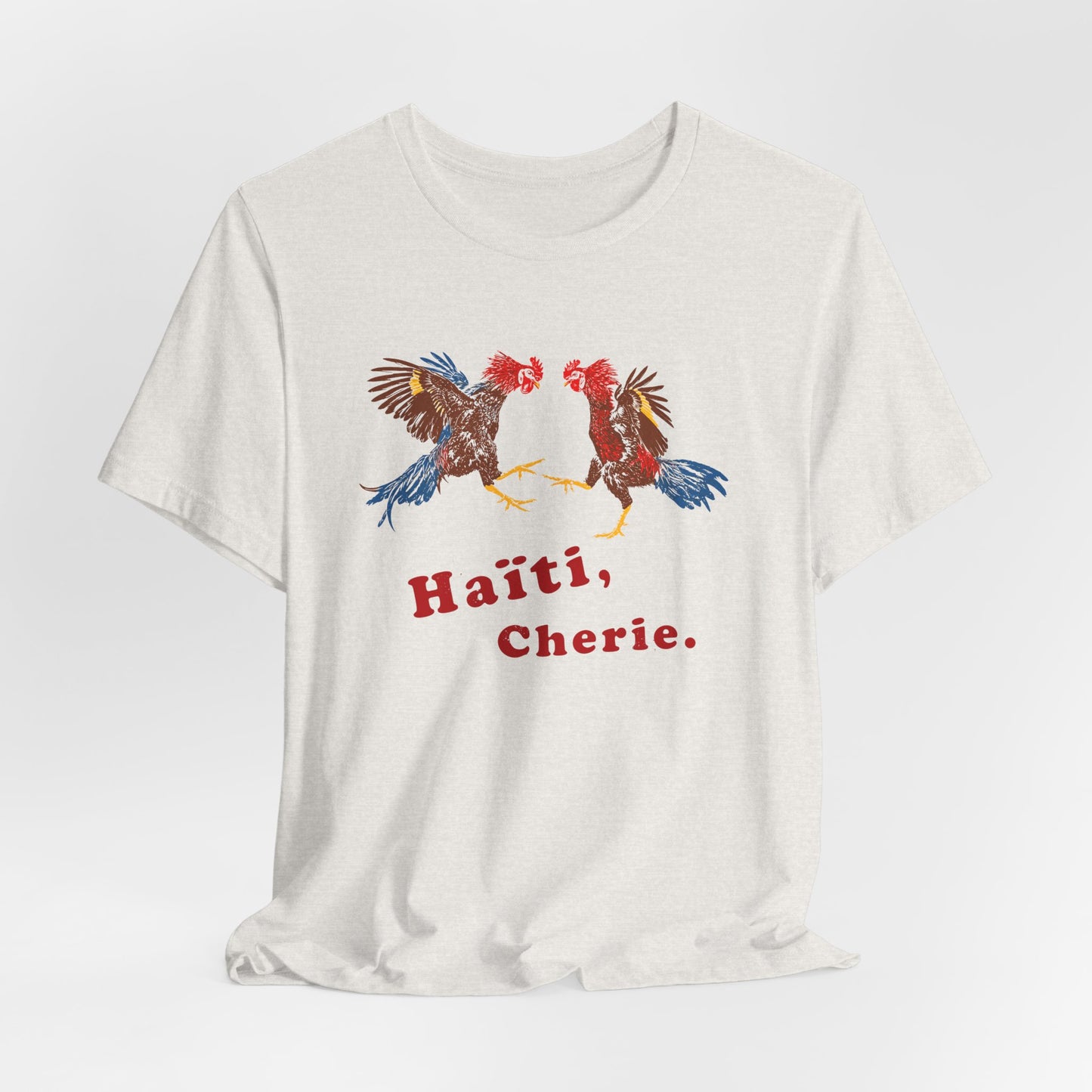 Haiti Cherie Dancing Roosters | Vintage Souvenir Gas Station Tee