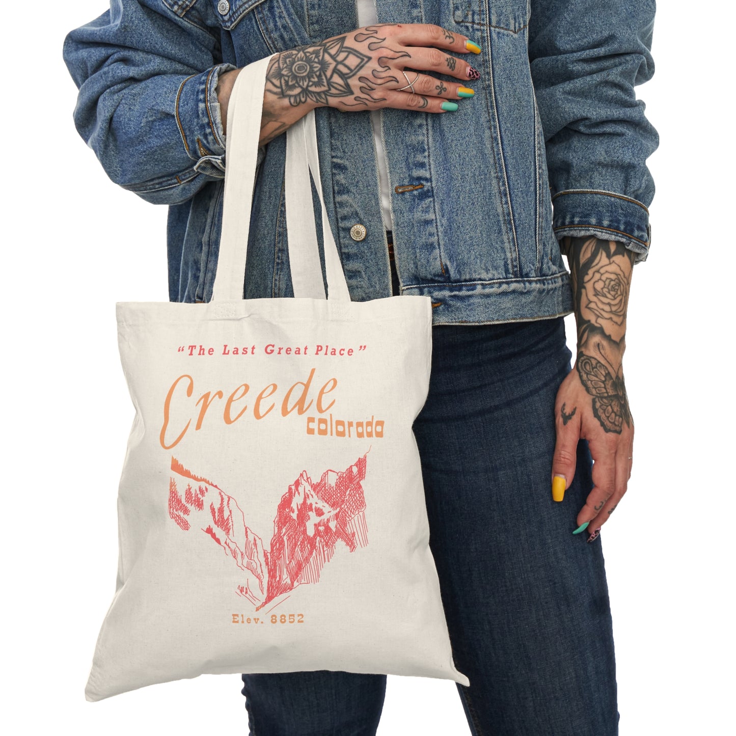Totally Creede Colorado Roadtrip Handy Dandy Tote Bag | Double-Sided