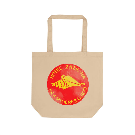 Shopping Tote — Hotel Zazil-Ha Isla Mujeres Tribute Eco Tote Bag — Double-Sided Canvas Beach Shopper