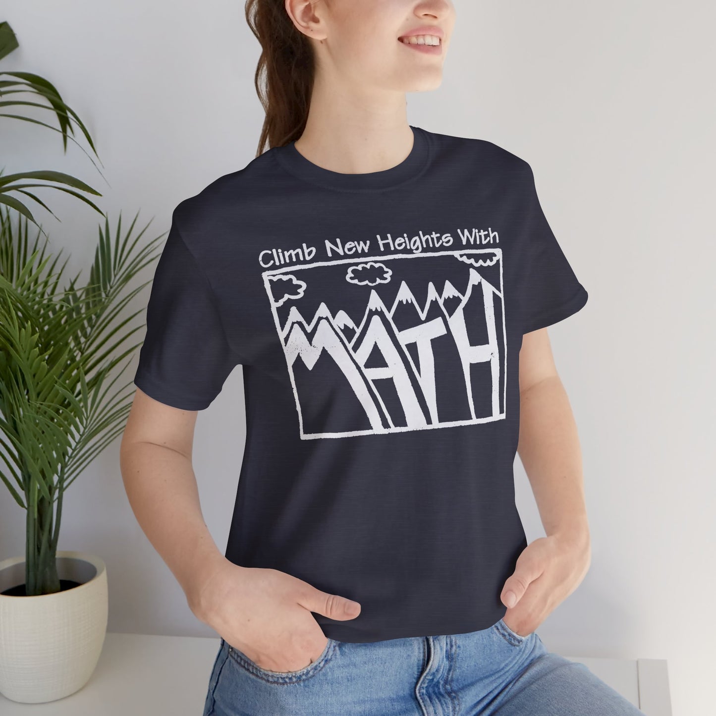 Climb New Heights with Math T-Shirt | Nerdy Mountain Math Tee