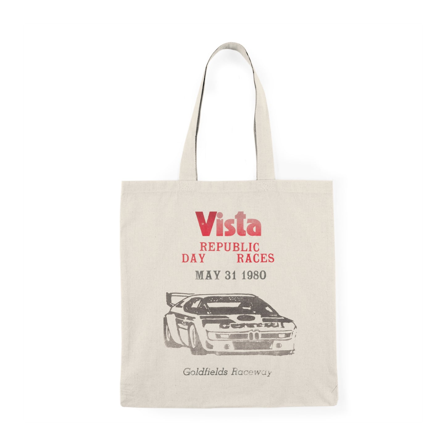 Totally Vista Republic Day Races 1980 Tote Bag | Double-sided Racing Graphic