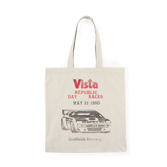 Totally Vista Republic Day Races 1980 Tote Bag | Double-sided Racing Graphic