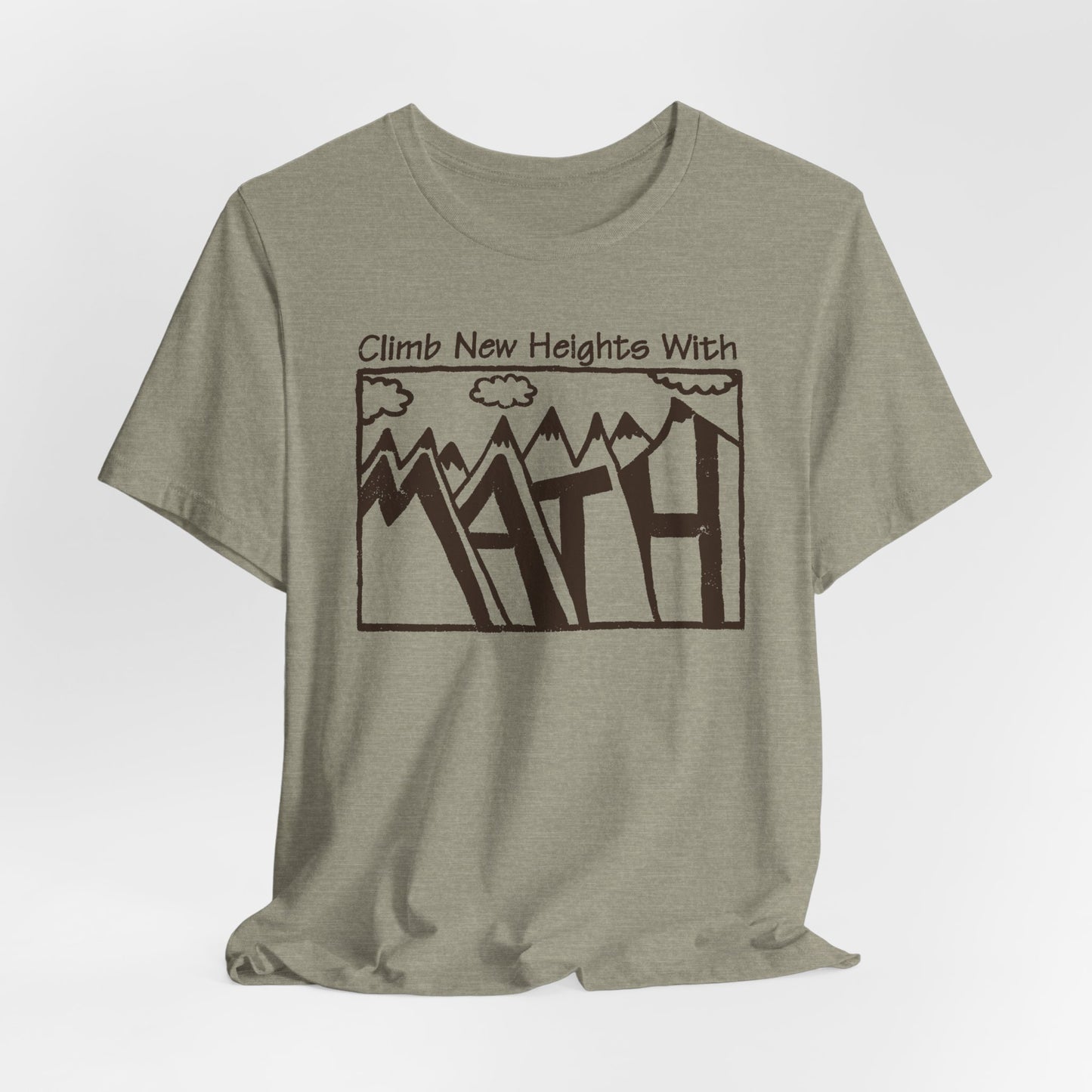 Climb New Heights with Math T-Shirt | Nerdy Mountain Math Tee