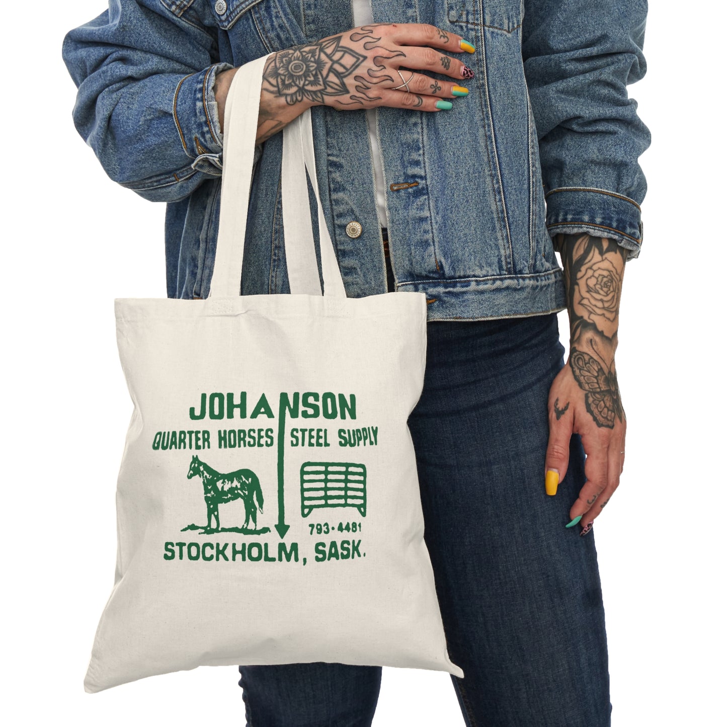 Totally Johanson Quarter Horses Stockholm 1980 Tote Bag — Double-Sided Vintage Equestrian Tote