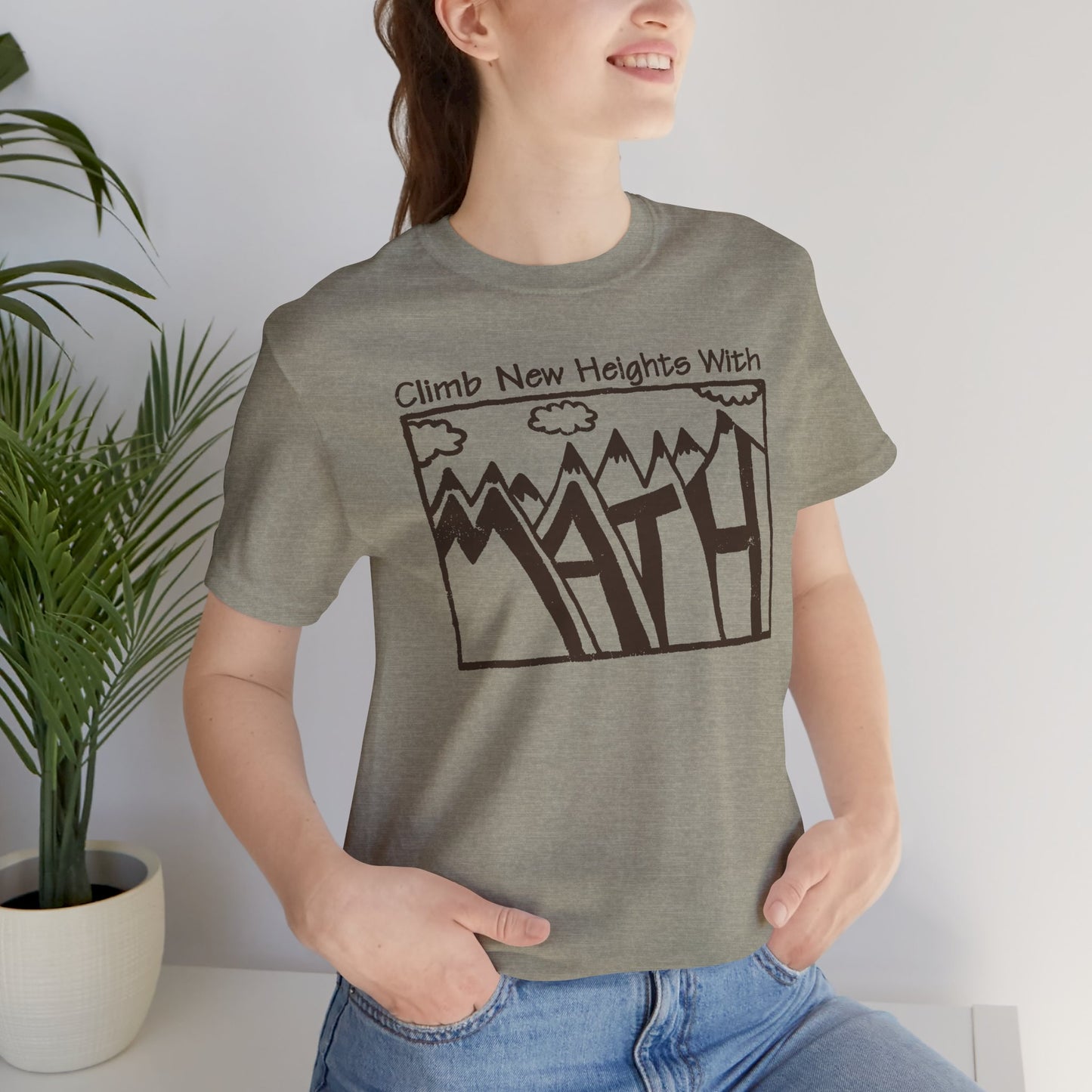 Climb New Heights with Math T-Shirt | Nerdy Mountain Math Tee