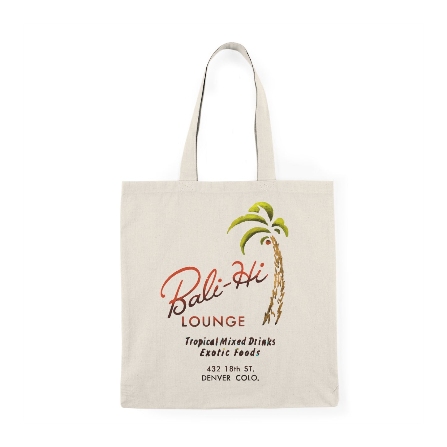 Totally Bali Hi Lounge Uptown Denver Tote Bag — Double-Sided Vintage Canvas Tote